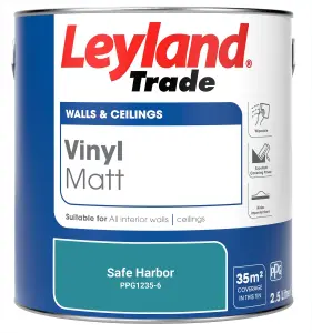 Leyland Trade Vinyl Matt Walls & Ceilings Emulsion Paint Safe Harbor (PPG1235-6) 2.5L