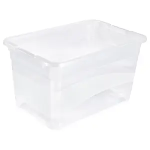 Keeeper Set of 3 Storage Crystal-Box 52 Litre with Lid - Transparent