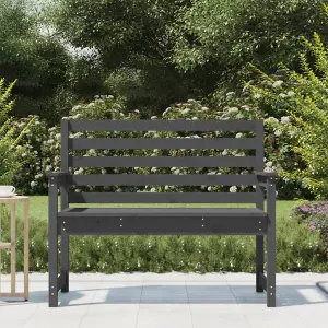 Berkfield Garden Bench Grey 109x48x91.5 cm Solid Wood Pine