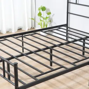 HOMCOM Double Metal Bed Frame w/ Headboard & Footboard, Underbed Storage Space