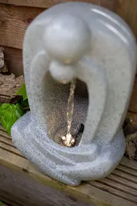 Kelkay Zen Pour with Lights Solar Water Feature with Protective Cover