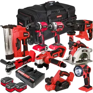 Excel 18V 9 Piece Power Tool Kit with 3 x 4.0Ah Battery & Charger EXL10147