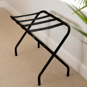 Harbour Housewares - Folding Metal Luggage Rack - Black