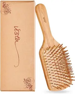 Hair Brush, Bamboo Hairbrush For Long,Thick,Curly,Wavy,Dry Or Damaged Hair, Reducing Hair Breakage And Frizzy, No More Tangle, With Exquisite Cloth