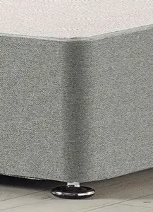 Somnior Platinum Tweed Grey Divan Base With Headboard - Small Single