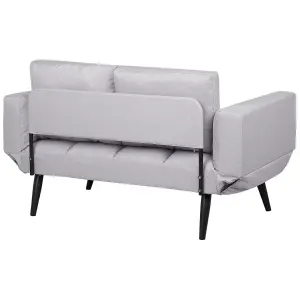 Beliani Glam Sofa Bed BREKKE Light Grey