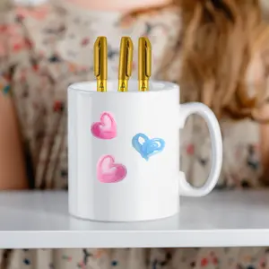 DIY Colour Your Own Mug Kit - Ceramic Mug with 3 Special Markers