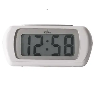 Auric Large LCD Display Alarm Clock with Superbrite Backlight White