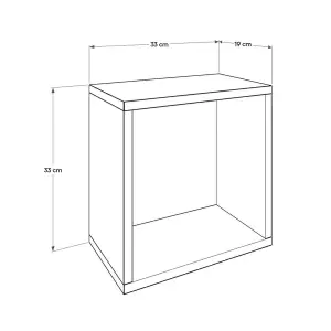 Bright White Floating Cube Shelf