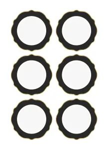 Rozi Jaswely Collection Porcelain Dinner Plates, Set of 6 - Black