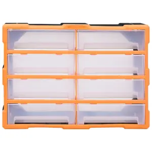 Berkfield Multi-drawer Organiser with 8 Big Drawers 52x16x37 cm