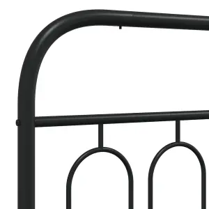 Berkfield Metal Bed Frame without Mattress with Footboard Black 140x190cm