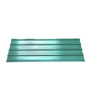 115cm L Set of 6 Steel Corrugated Panels in Green