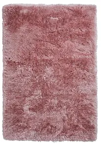 Rose Thick Shaggy Rug, Handmade Modern Rug, Plain Rose Shaggy Rug for Bedroom, Living Room, & Dining Room-80cm X 150cm