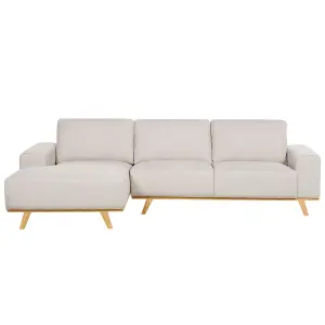 Corner Sofa NORA Beige Fabric Right Hand