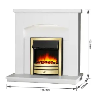 Cayton Electric Fireplace Suite - Brass