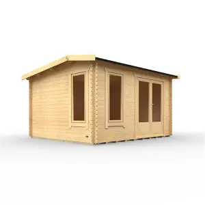 14ft x 10ft (4150m x 2950mm) Horsforth "The Snowdon" 44mm Log Cabin With 2 Opening Windows