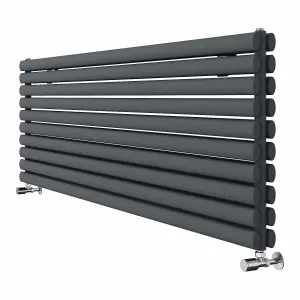 Right Radiators 1800x590 mm Horizontal Vertical Oval Column Radiator Double Panel Rads Anthracite