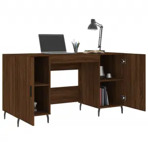 Berkfield Desk Brown Oak 140x50x75 cm Engineered Wood