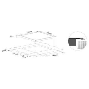 GoodHome Linksense GH4ZFXLK60 59cm Induction Hob - Black