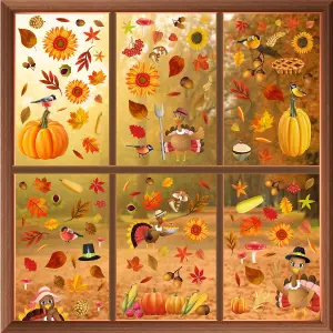 Walplus Autumn Leaves With Thanksgiving Turkey Window Clings Rooms Décor