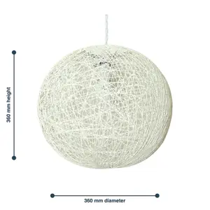 First Choice Lighting Abaca White 14" Globe Ceiling Light Shade