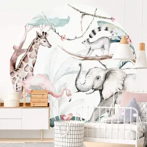 Jungle Animal Friends Mural - 144x144cm - 5523-R