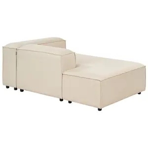 Right Hand Fabric Chaise Lounge Beige ARDAL