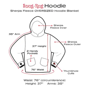 Snug Rug Hoodie Slate Grey Wearable Blanket Oversized Hooded Blankets for Adults Hooded