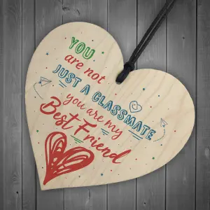 Red Ocean Handmade Wood Heart Plaque Gift For Classmate Teacher School Friendship Thank You Gift End Of Term Present