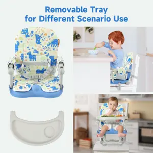 Adjustable High Chair for Babies and Toddlers, Booster Seat for Table - Blue