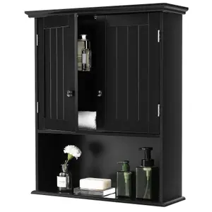 Costway Bathroom Storage Cabinet Wall Mounted Vanity Storage Cupboard w/ Adjustable Shelf