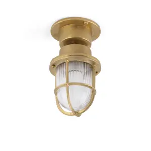 Luminosa Mauren 1 Light Outdoor Pedestal Light Brass IP44, E27