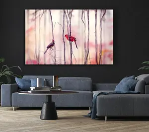 Winter Birds Canvas Print Wall Art - Medium 20 x 32 Inches