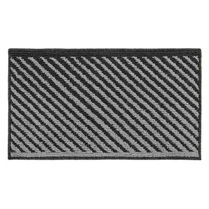 JVL Stellar Machine Washable Latex Backed Doormat, 40x70cm, Black