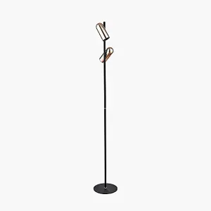 Black and Rose Gold Metal LED Floor Lamp