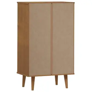 Berkfield Shoe Cabinet MOLDE Brown 59.5x35x103 cm Solid Wood Pine