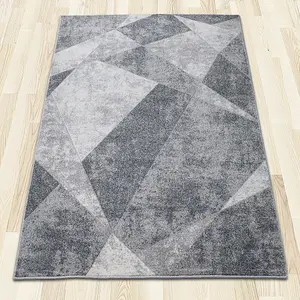 Ohio Dark Grey Beige Shard Rug 120cm x 170cm