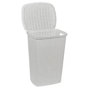 Plastic Laundry Hamper White