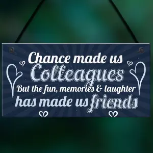 Red Ocean Chance Made Us Colleagues Friendship Friend Hanging Plaque Leaving Job Work CoWorker Gift Birthday