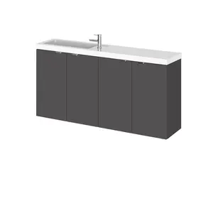 Fusion 1000mm Combined Vanity Unit Gloss Grey