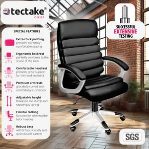 tectake Office chair Paul - desk chair computer chair - black