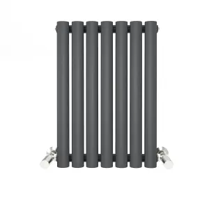 Anthracite Oval Tube 600x413mm Horizontal Single Panel Heated Towel Radiator