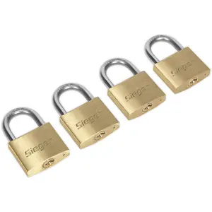 Secure Your Belongings with 4 Pack 40mm Brass Padlocks - Durable and Reliable Security