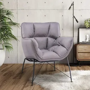 Faux Leather Grey Eliana Accent Chair