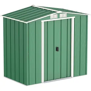 6 x 4 Apex Metal Garden Shed - Green (6ft x 4ft / 6' x 4' / 2m x 1.2m)