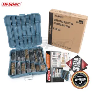 Hi-Spec 130pc Metric Drill Bit Set. 1 - 10mm HSS Titanium Coat, Masonry & Carbon Steel for Metal, Wood, Brick & Concrete