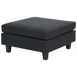 Corner Sofa with Ottoman UNSTAD Black Fabric Right Hand