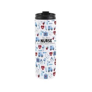 Nurse Travel Mug - Novelty Trades Gift Stainless Steel Vacuum-Sealed Double-Walled Hot/Cold Drinks Travel Flask