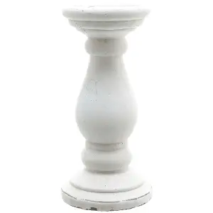 Hill Interiors Ceramic Matte Candle Holder White (38cm x 18cm x 18cm)